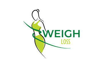 weigh loss logo design template illustration