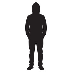 Mysterious hooded figure stands in silhouette, a symbol of anonymity and intrigue for design projects