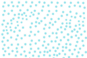 Blue Snowflake Seamless Pattern on Transparent Background