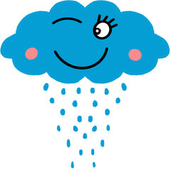 Weather Clipart Clouds clip Kawaii weather clipart Seasonal,Raindrops, Rainy day