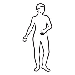 Fototapeta premium Simple line art of a standing person for design templates or creative projects, a modern minimalist style element