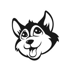 cute husky dog head cartoon