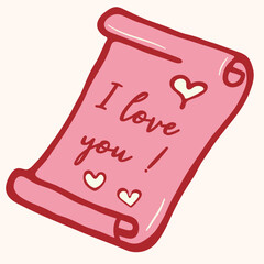 Hand drawn style letter note illustration featuring 