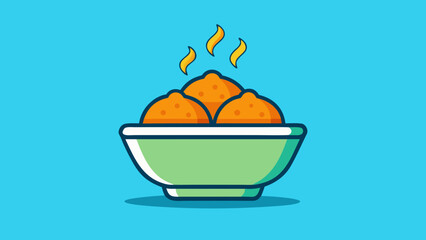 Curried Chicken Dish in a Green Bowl on a Blue Background