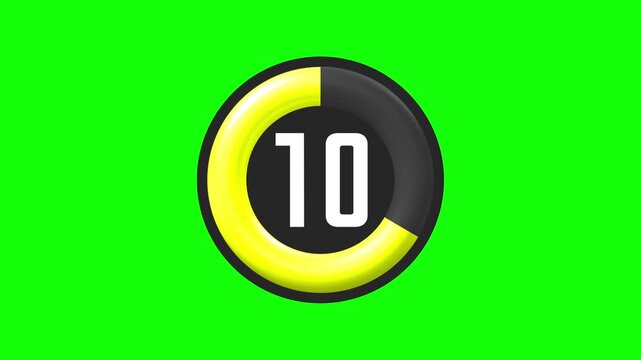 15 Second Countdown Timer with Yellow Circle Design on Green Back