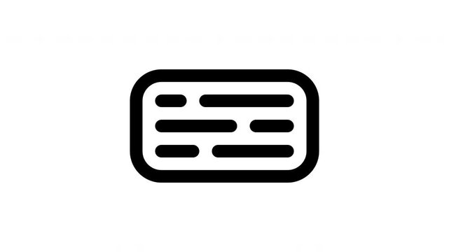 Subtitle icon animation for web accessibility features and designing documents, websites