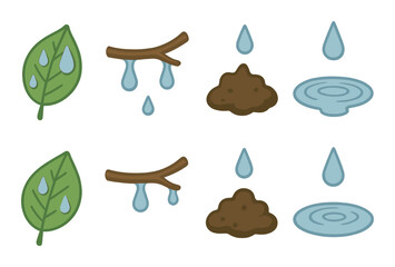 Environmental cycle illustration showing water and soil interaction
