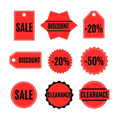 Black Friday Sale Promotion Mega Vector Icon Collection, Red Black Percentage, Money Value, Clearance Discount Tags, E-commerce Marketing Elements