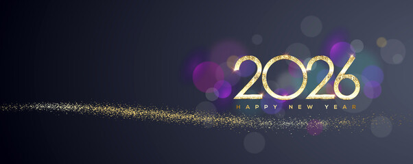 Happy New Year 2026 Greeting Card Background