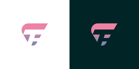 Vibrant and modern lettermark logo design featuring a sleek fusion of initial shapes in a captivating pink and purple gradient, embodying innovation and dynamic progress for contemporary branding