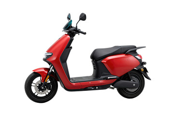 Obraz premium Modern red and black electric scooter with sleek design