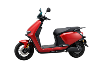 Modern red and black electric scooter with sleek design