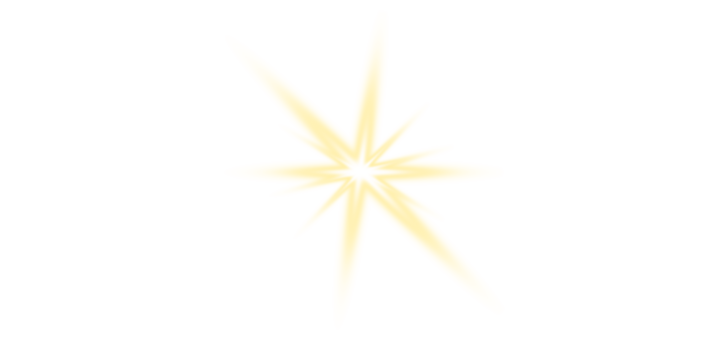 Gold glowing star light lens flare effect isolated on transparent background. Shining sun with rays. Twinkle star sparkling effect. Magic radiant light. Flash light. Glow design elements. PNG