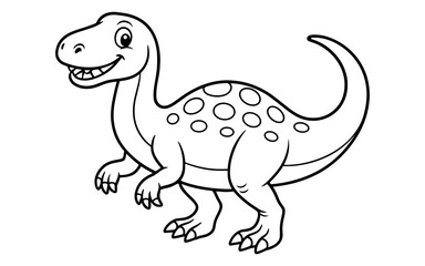 Naklejka premium Smiling cartoon dinosaur outline for kids' coloring activities