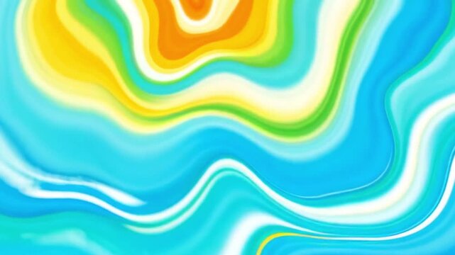 Colorful seamless fluid-art abstract animation, featuring smooth flowing shapes and vibrant swirling patterns.