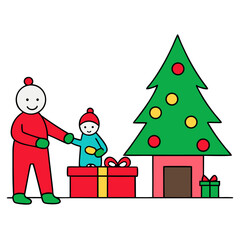 christmas tree and gifts