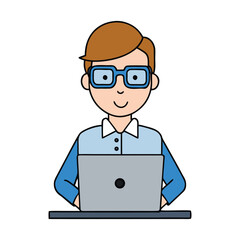 A focused developer works on a laptop, typing lines of code with precision. Glowing screens, creative problem-solving, and digital innovation come together in a calm workspace.
