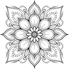 Fototapeta premium Beautiful Flower Isolated On Transparent Background In Vector Format Hand Drawn Style For Coloring Book Or Greetings Card Or Invitation