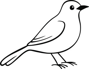 Obraz premium A simple line drawing of a bird is presented against a white background, showcasing its delicate form.