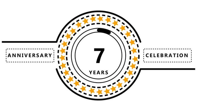 7th Anniversary Celebration Graphic with Stars and Progress Bar 7 years event