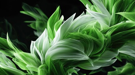 Obraz premium Abstract swirling green and white organic forms