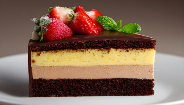 A slice of life! A delicious-looking cake for your next dessert presentation, party or special occasion