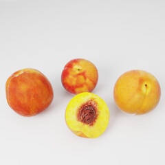 peaches isolated on white background