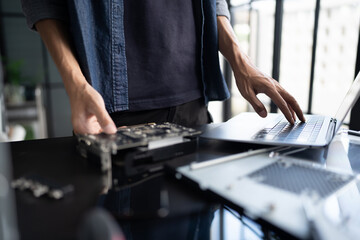 IT Engineer installing Hardware Equipment Development Facility Engineer  Maintenance computer Motherboard Electronic repair shop technology business