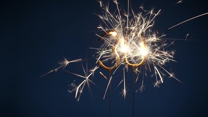 30 years anniversary celebration festive footage made with Bengal fire in the form of number Thirty - Powered by Adobe