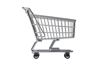 PNG Metal Supermarket Shopping Cart on transparent background 