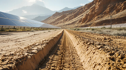 Desert solar farm providing clean energy for sustainable living today