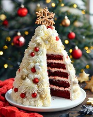 christmas cake on a white background