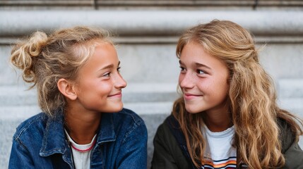 Two girls posing for a selfie.