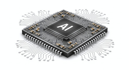 AI Chip Artificial Intelligence Concept.