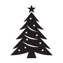 christmas tree silhouette icon vector illustration