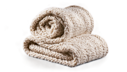 Cozy rolled blanket with intricate patterns resting on a smooth surface for added warmth in a simple living space