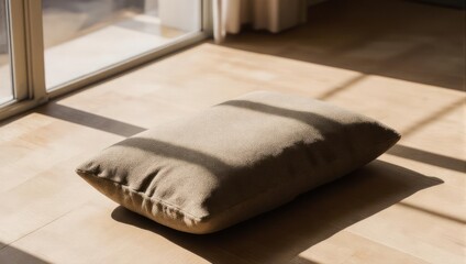 Sunlit Floor Pillow - A Cozy Spot for Relaxation.