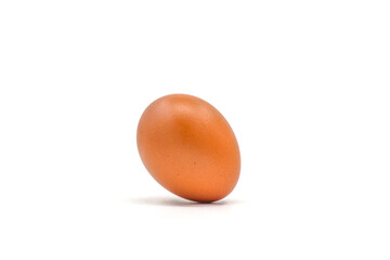 Eggs on a white background are a good source of protein. which helps build and repair worn out parts of the body.