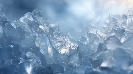 Obraz premium Icy crystalline texture resembling frozen glass pane illuminated with cool light producing frosty shimmer shadows delicate and proportional