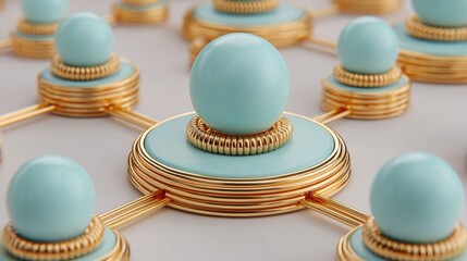 Bunch of blue eggs in a minimalist arrangement representing blockchain payment network and modern token-based concepts