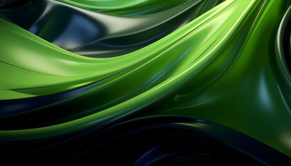 Fluid Abstract Technology Background (Green Liquid)
