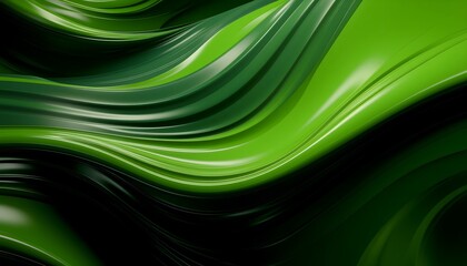 Fluid Abstract Technology Background (Green Liquid)
