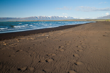 black beach near Saudarkrokur in north iceland