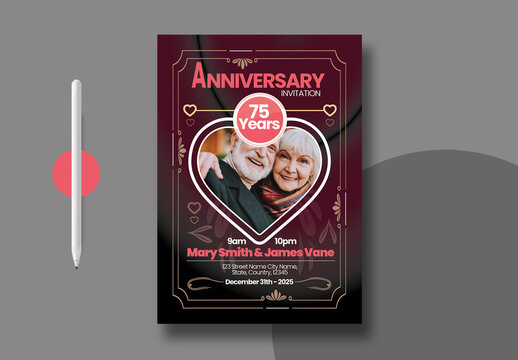 Elegant Anniversary Invitation