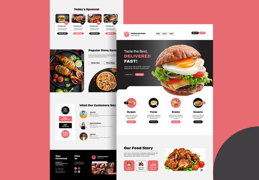 Food Landing Page Layout