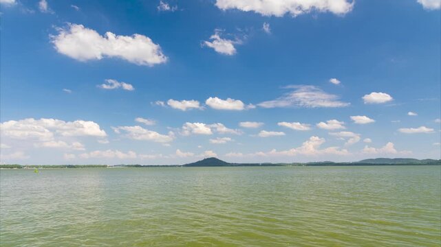Summer timelapse scenery of Wuhan East Lake Scenic Area
