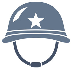 Obraz premium War Helmet with Star Military Illustration Soldier Protection Gear Design