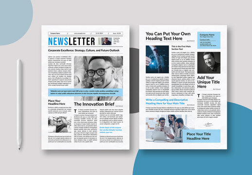 Modern Business Newsletter Design Layout