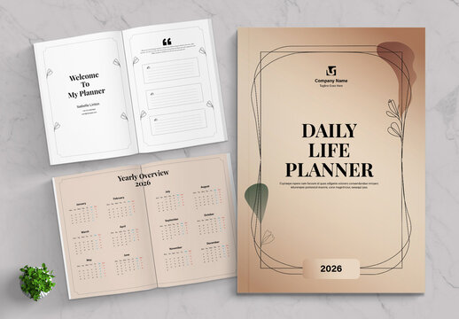 Modern Daily Planner 2026 Template Design