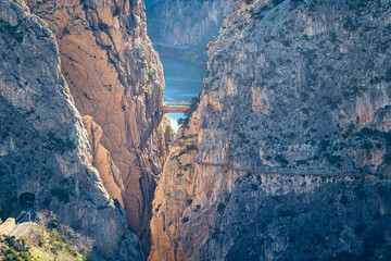 Gaitanes Gorge seen through a telephoto lens